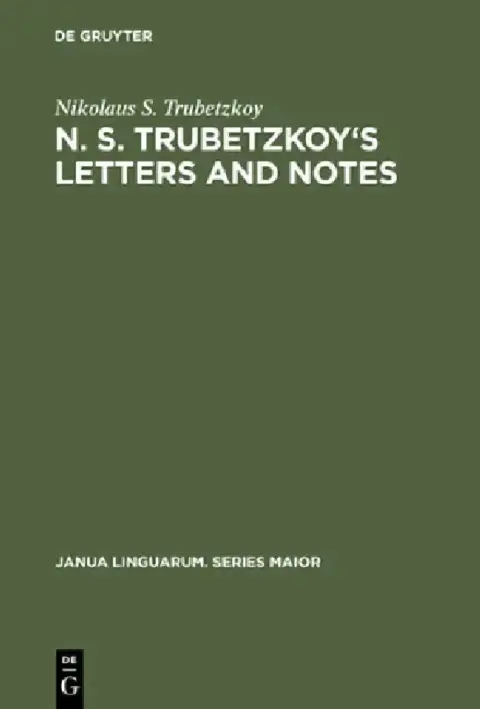 Cover of N. S. Trubetzkoy's Letters and Notes