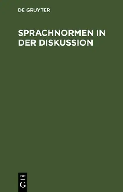 Cover of Sprachnormen in der Diskussion