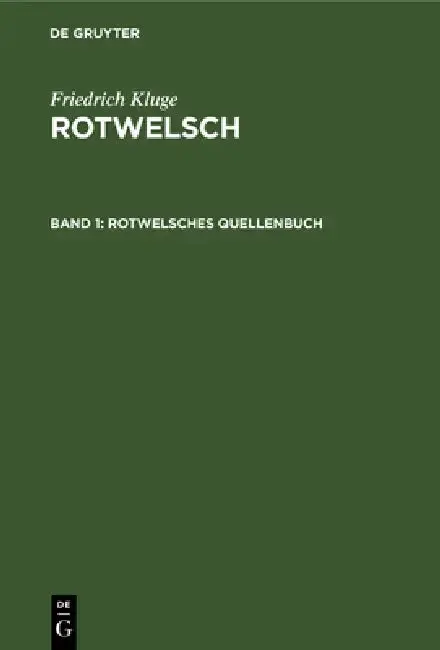 Cover of Rotwelsches Quellenbuch