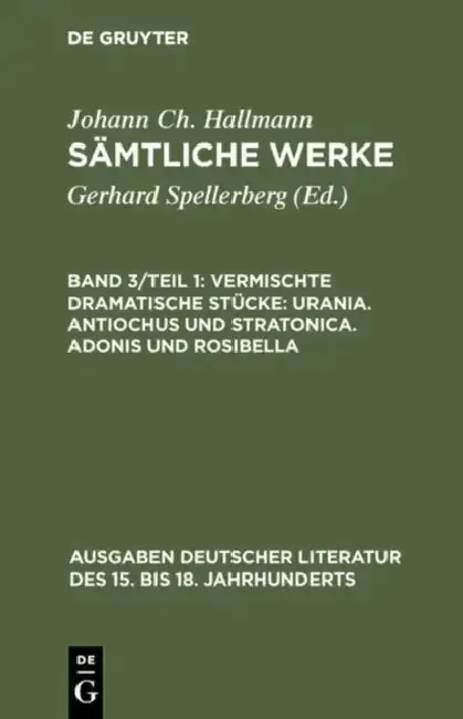 Cover of Sämtliche Werke, Band 3/Teil 1, Vermischte dramatische Stücke
