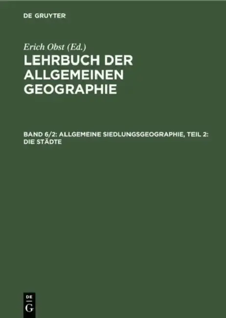 Cover of Allgemeine Siedlungsgeographie, Teil 2