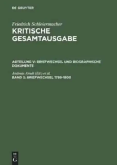 Cover of Briefwechsel 1799-1800