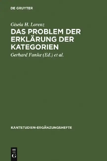 Cover of Das Problem Der Erklärung Der Kategorien