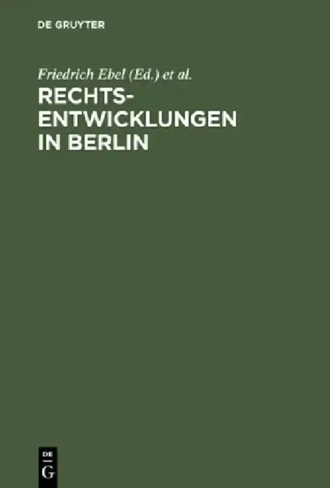 Cover of Rechtsentwicklungen in Berlin