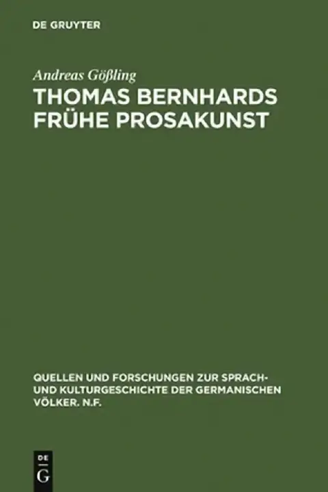 Cover of Thomas Bernhards Fruhe Prosakunst
