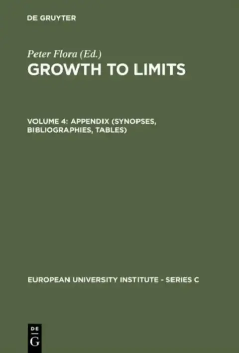 Cover of Appendix (Synopses, Bibliographies, Tables)