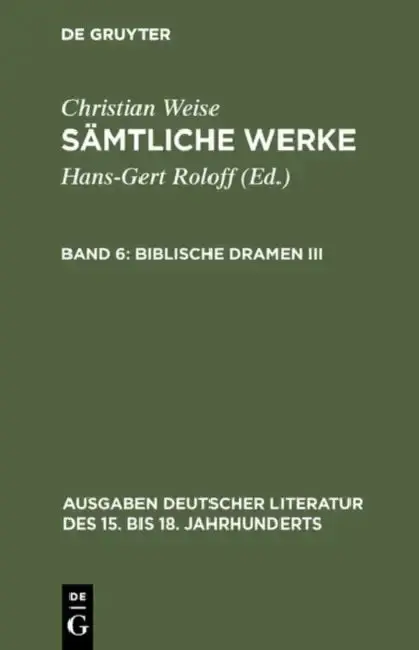 Cover of Sämtliche Werke, Band 6, Biblische Dramen III