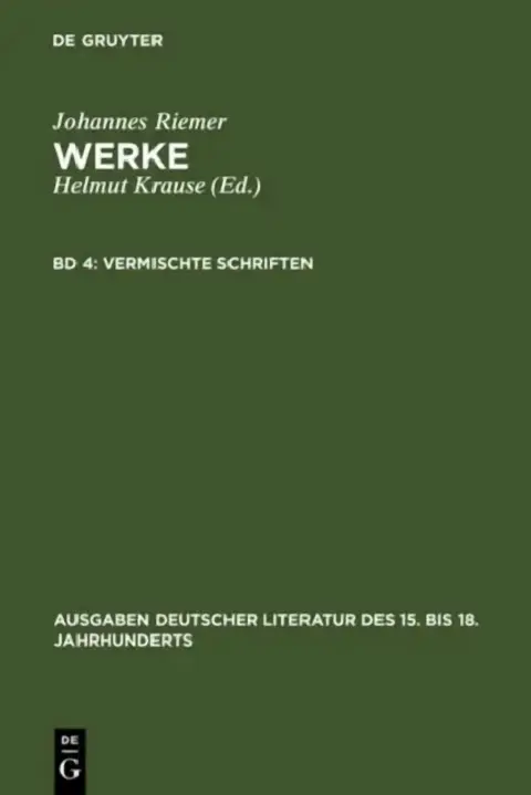 Cover of Vermischte Schriften