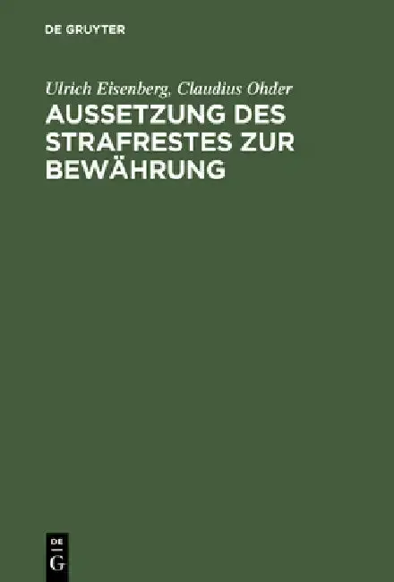 Cover of Aussetzung Des Strafrestes Zur Bewährung