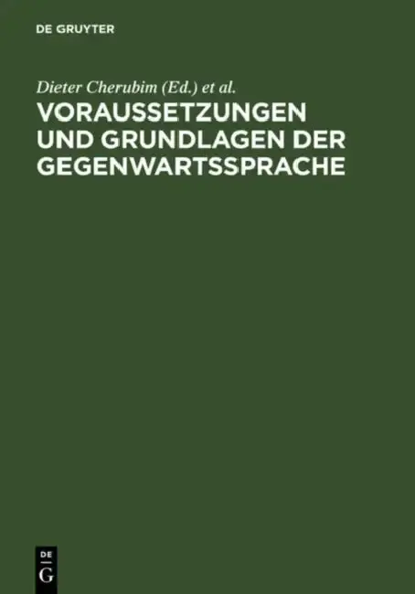 Cover of Voraussetzungen Und Grundlagen Der Gegenwartssprache