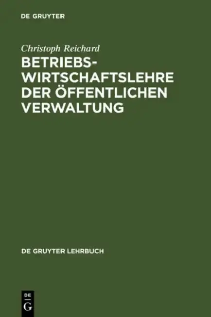 Cover of Betriebswirtschaftslehre der öffentlichen Verwaltung