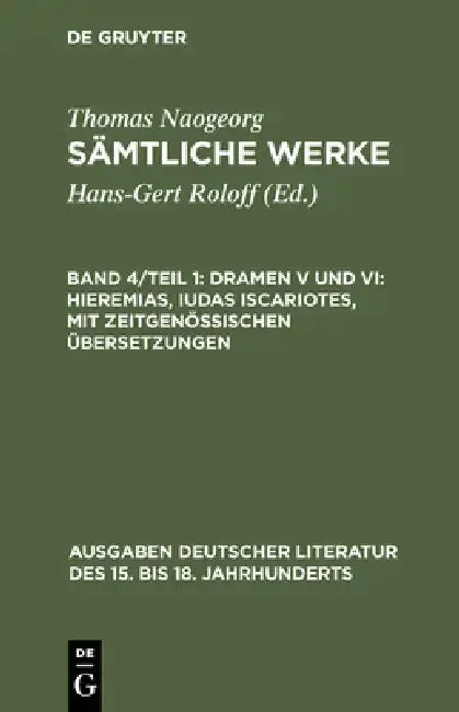 Cover of Sämtliche Werke, Band 4/Teil 1, Dramen V und VI