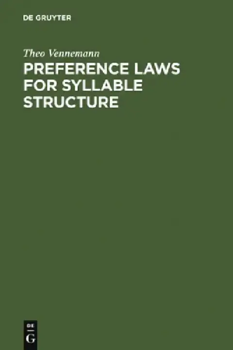 Cover of Preference Laws for Syllable Structure
