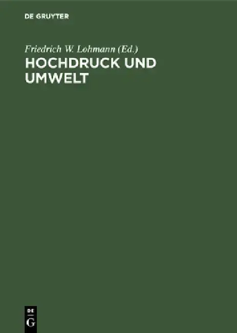 Cover of Hochdruck und Umwelt