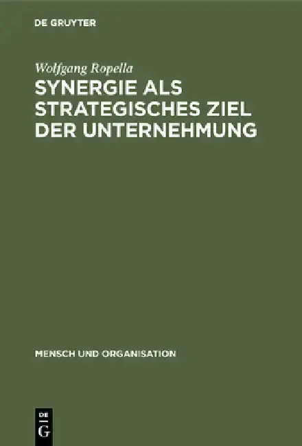 Cover of Synergie als strategisches Ziel der Unternehmung