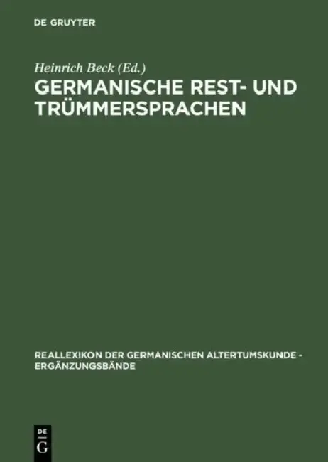 Cover of Germanische Rest- Und Trümmersprachen