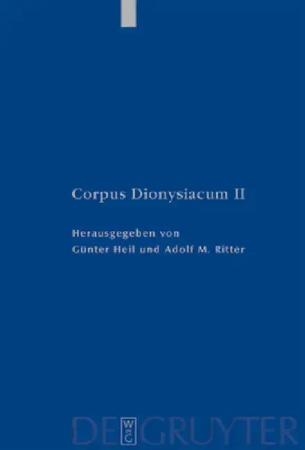 Cover of Pseudo-Dionysius Areopagita. de Coelesti Hierarchia, de Ecclesiastica Hierarchia, de Mystica Theologia, Epistulae