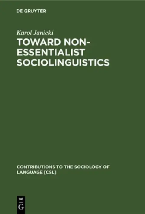 Cover of Toward Non-Essentialist Sociolinguistics