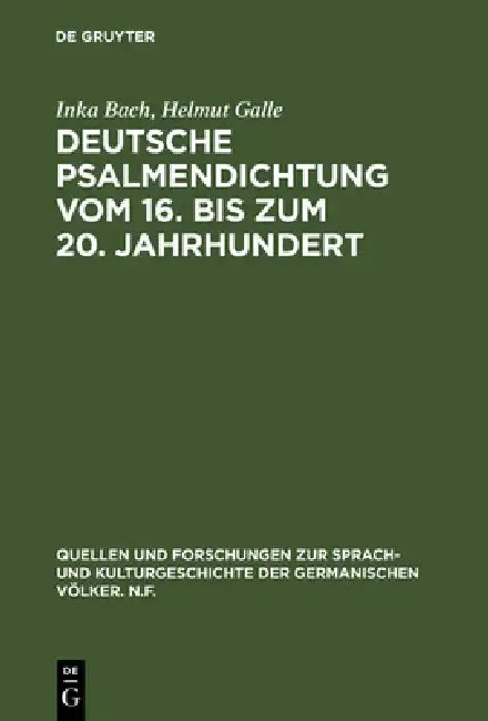 Cover of Deutsche Psalmendichtung vom 16. bis zum 20. Jahrhundert