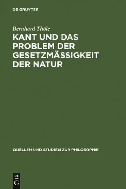 Cover of Kant Und Das Problem Der Gesetzmäßigkeit Der Natur