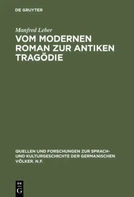 Cover of Vom Modernen Roman Zur Antiken Tragödie