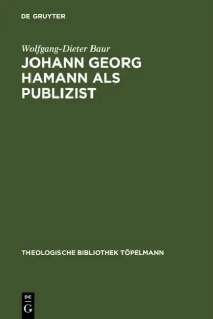 Cover of Johann Georg Hamann als Publizist