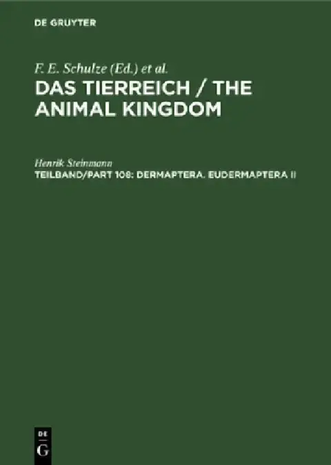 Cover of Dermaptera. Eudermaptera II