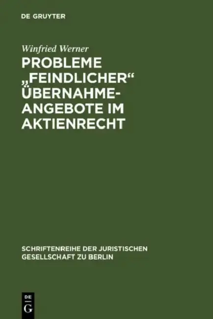 Cover of Probleme "feindlicher" Übernahmeangebote im Aktienrecht
