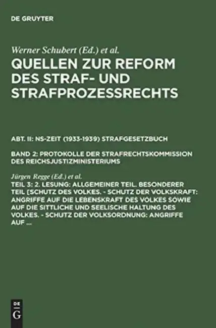 Cover of Quellen Zur Reform Des Straf- Und Strafprozerechts, Teil 3, 2. Lesung