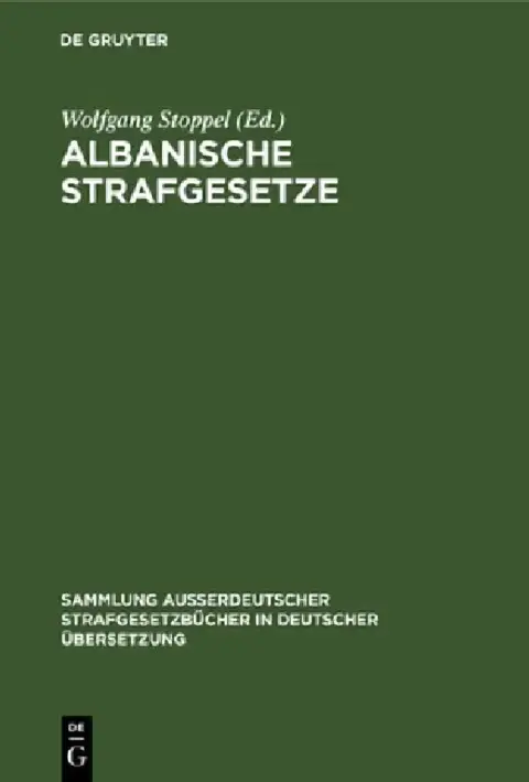 Cover of Albanische Strafgesetze