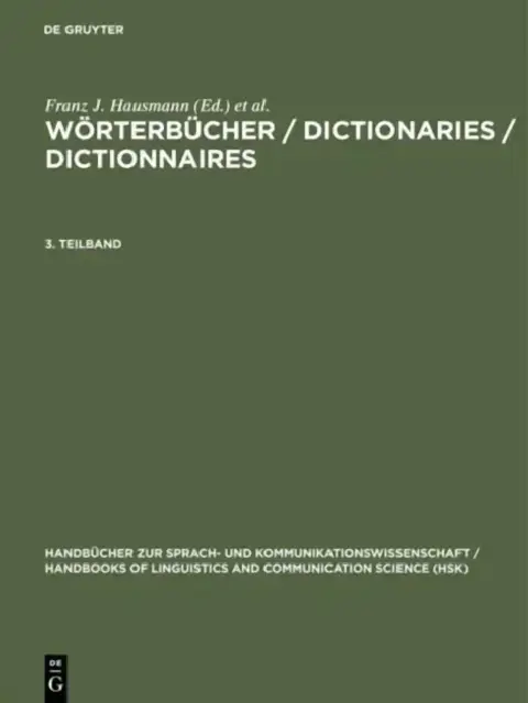 Cover of Worterbucher / Dictionaries / Dictionnaires. 3. Teilband