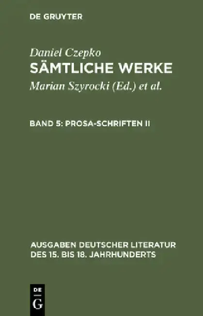 Cover of Sämtliche Werke, Band 5, Prosa-Schriften II