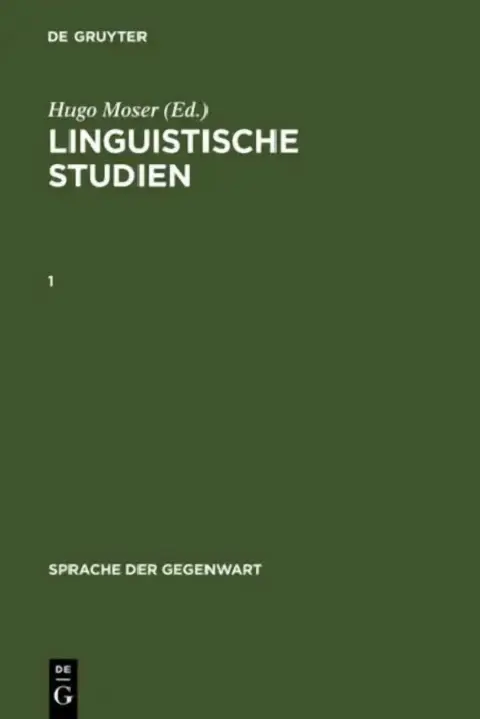 Cover of Linguistische Studien. 1