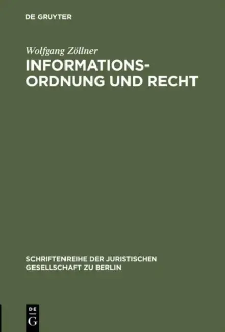 Cover of Informationsordnung und Recht