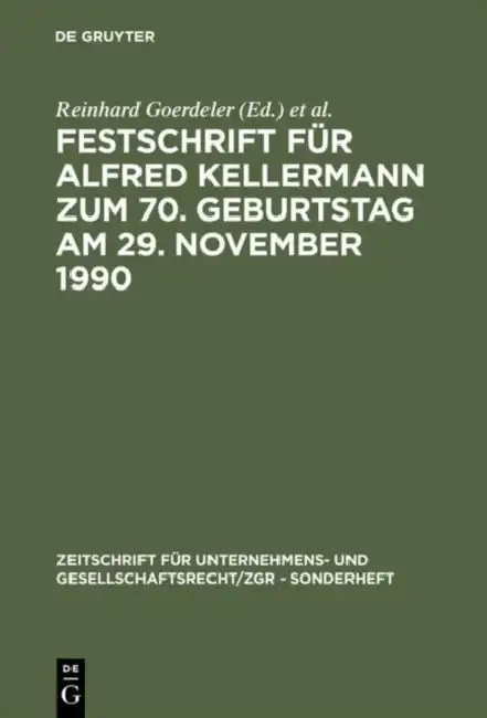 Cover of Festschrift Für Alfred Kellermann Zum 70. Geburtstag Am 29. November 1990