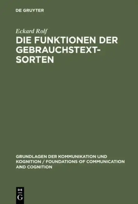 Cover of Die Funktionen der Gebrauchstextsorten