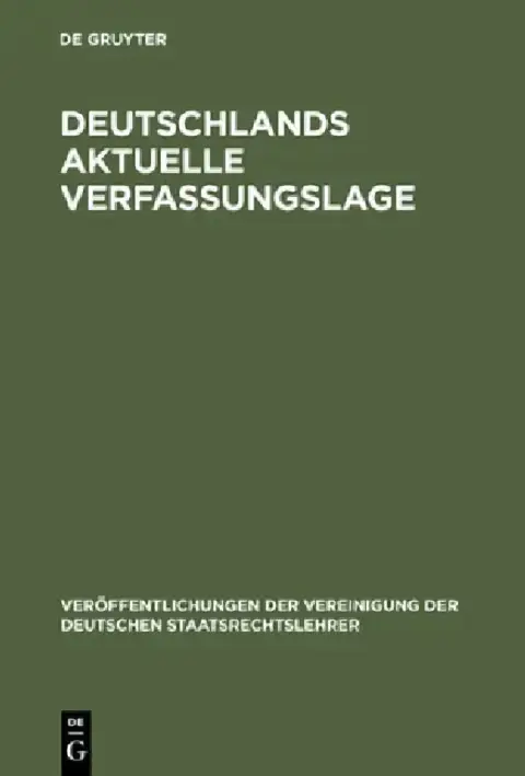 Cover of Deutschlands aktuelle Verfassungslage