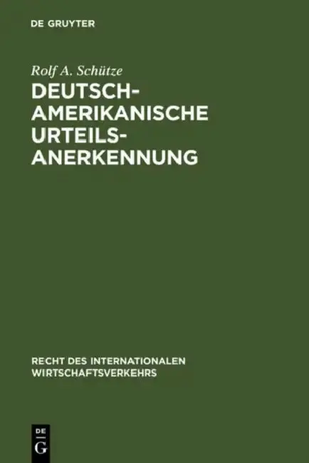Cover of Deutsch-amerikanische Urteilsanerkennung