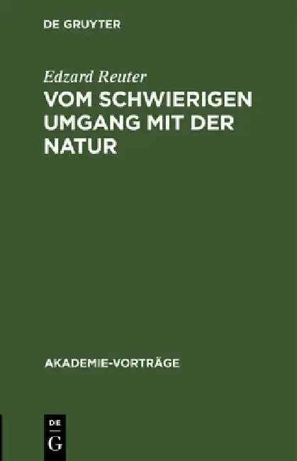 Cover of Vom Schwierigen Umgang Mit Der Natur