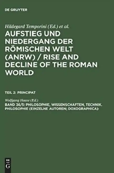 Cover of Philosophie, Wissenschaften, Technik. Philosophie (Einzelne Autoren; Doxographica)