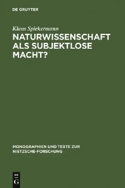Cover of Naturwissenschaft als subjektlose Macht?