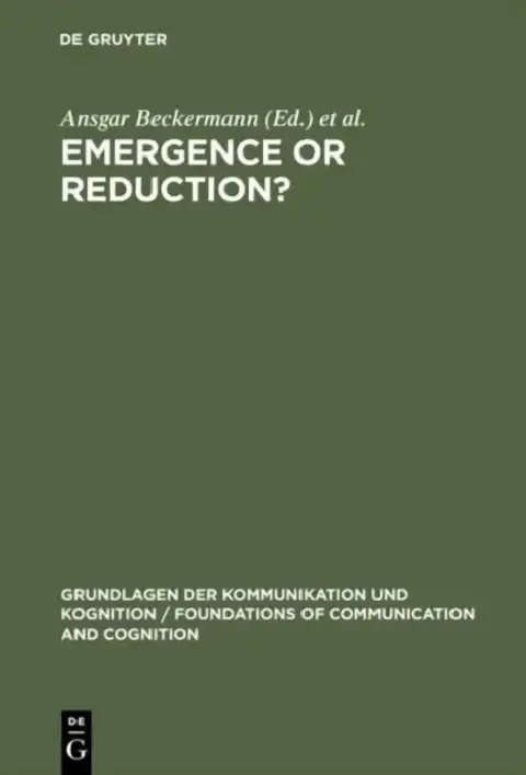 Cover of Emergence or Reduction?