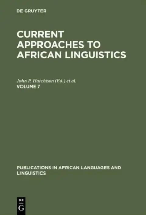 Cover of Current Approaches to African Linguistics. Vol 7