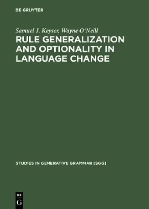 Cover of Rule Generalization and Optionality in Language Change