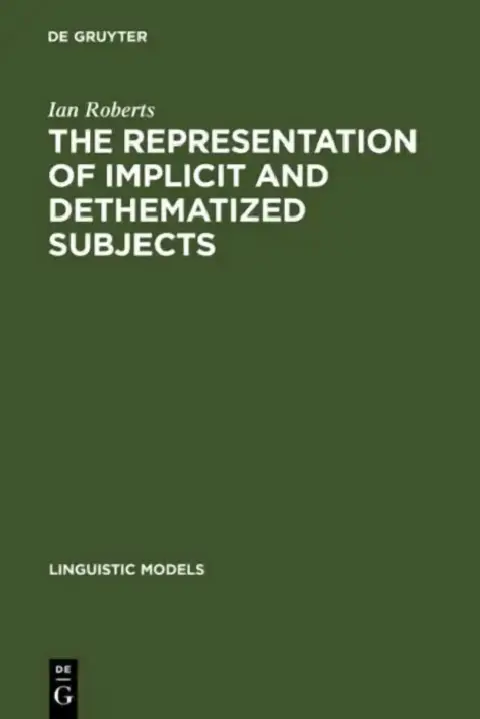 Cover of The Representation of Implicit and Dethematized Subjects