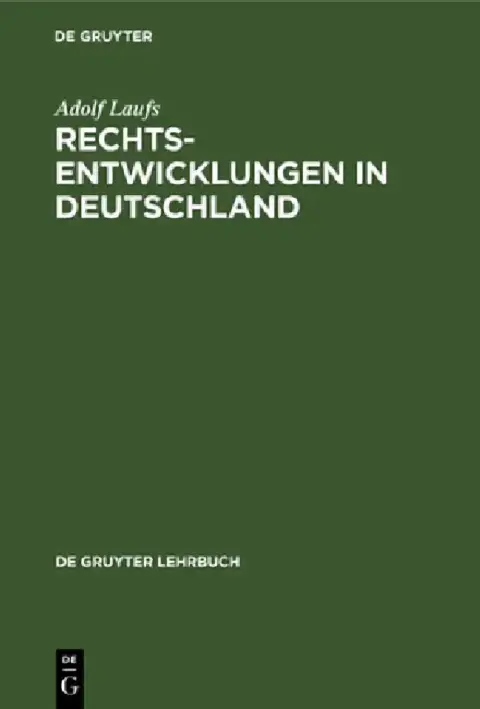 Cover of Rechtsentwicklungen in Deutschland