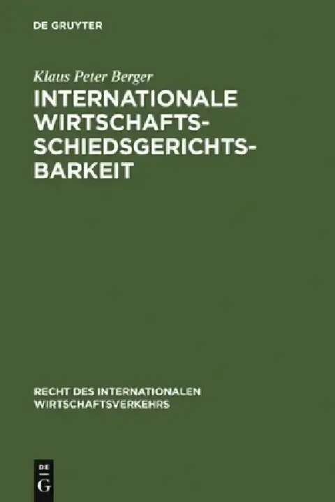 Cover of Internationale Wirtschaftsschiedsgerichtsbarkeit