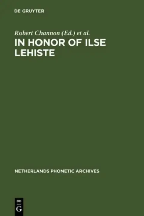 Cover of In Honor of Ilse Lehiste