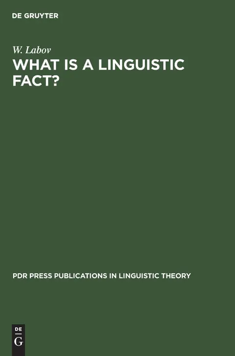 Cover of What is a linguistic fact?