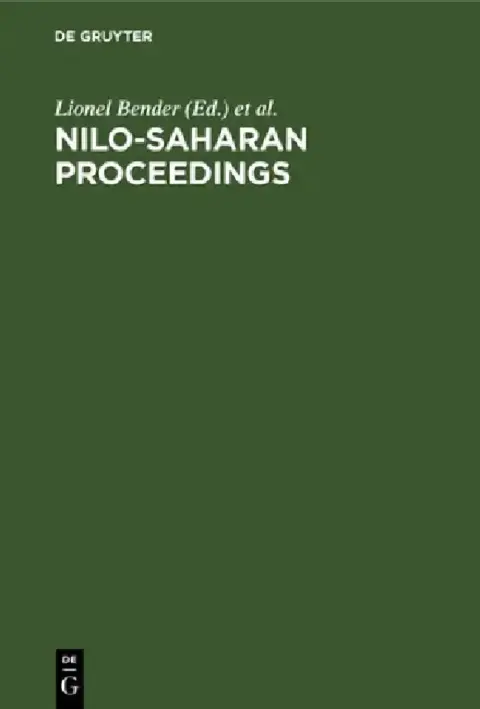Cover of Nilo-Saharan Proceedings
